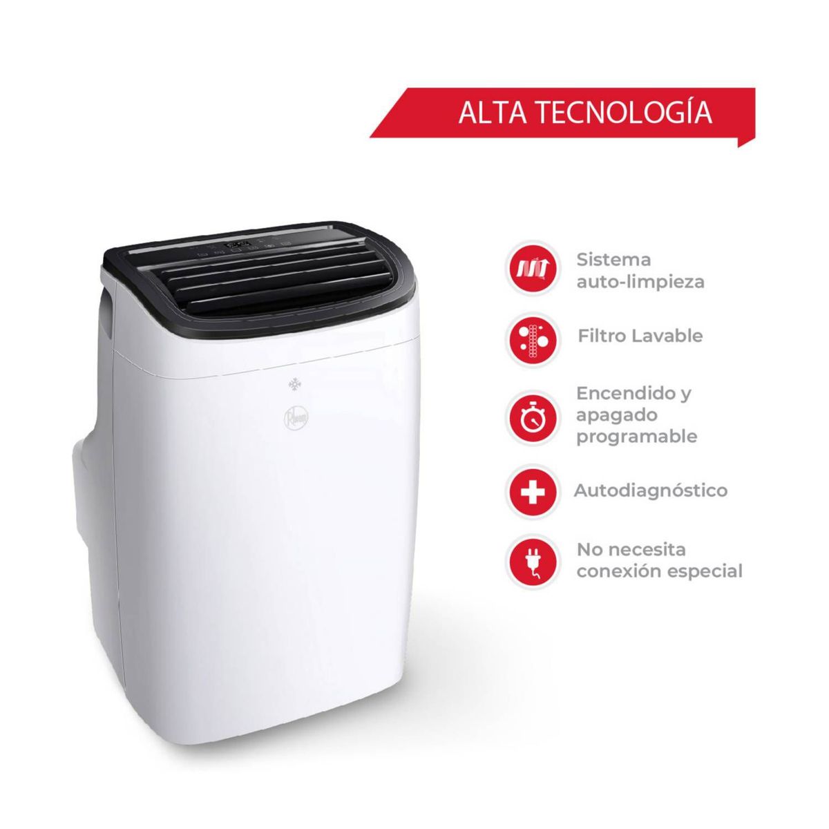 RHEEM - AIRE ACONDICIONADO PORTATIL RHEEM DE 9,000 BTU CONVENCIONAL FRIO SOLO