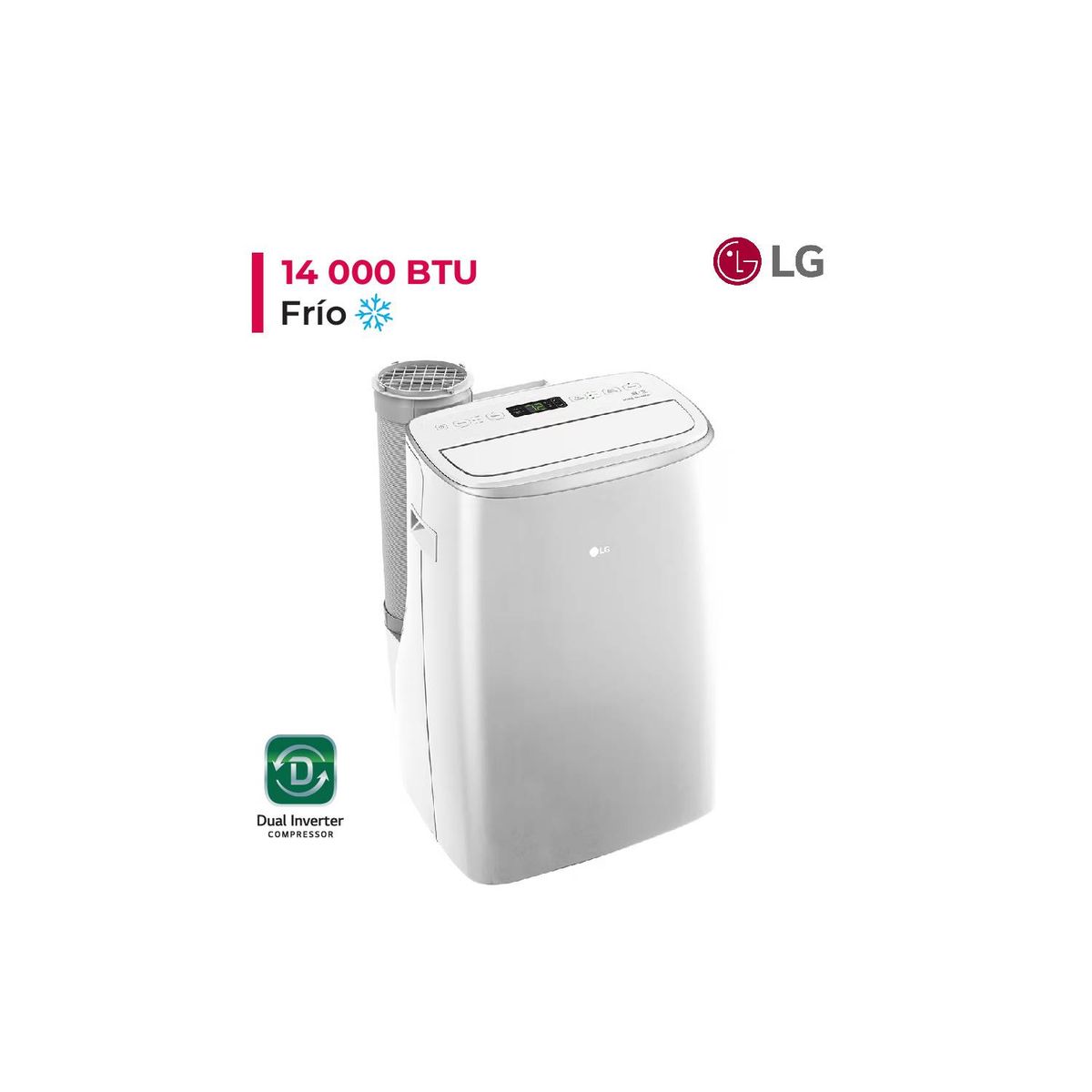 LG - AIRE ACONDICIONADO PORTATIL LG DE 14,000 BTU INVERTER FRIO SOLO