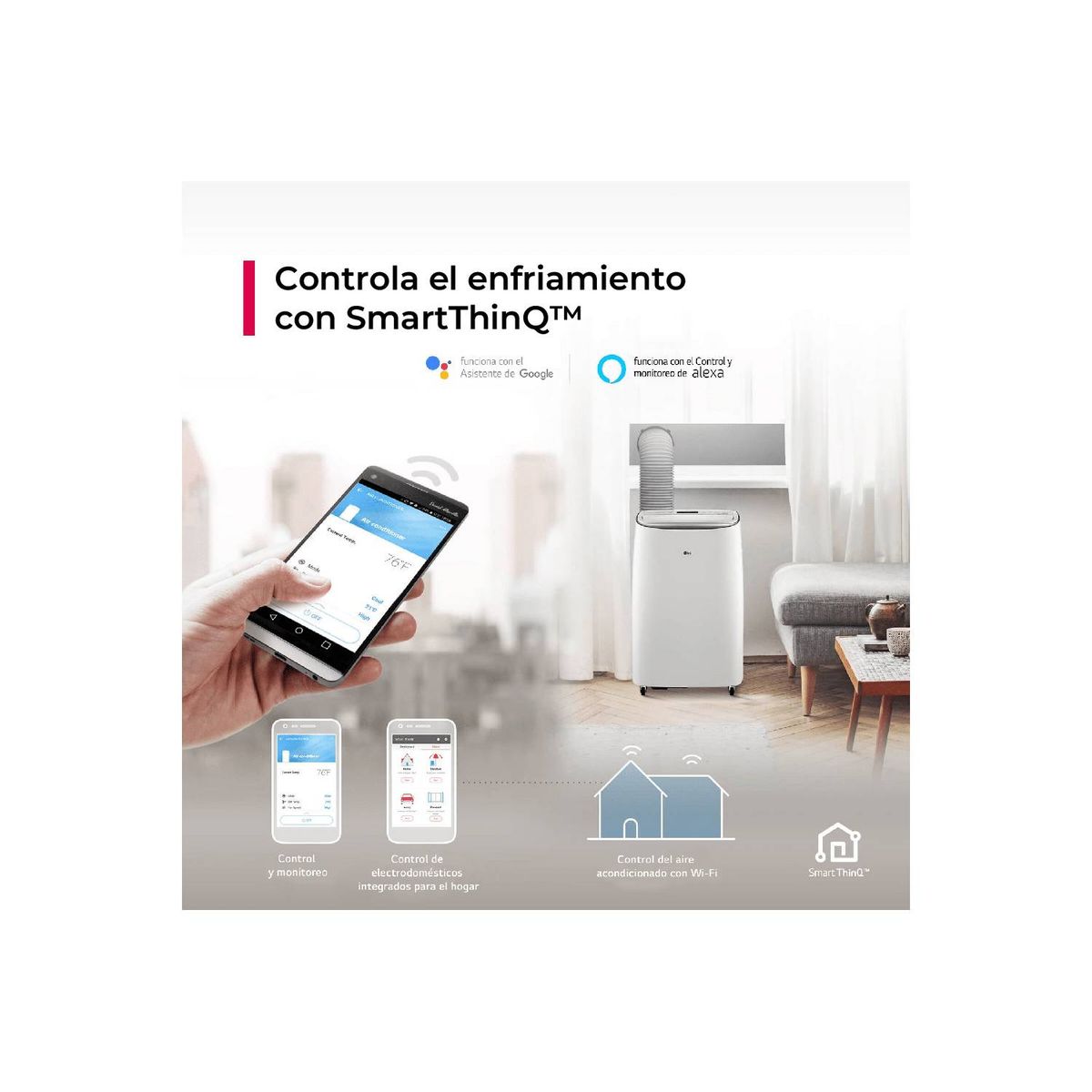 LG - AIRE ACONDICIONADO PORTATIL LG DE 14,000 BTU INVERTER FRIO SOLO