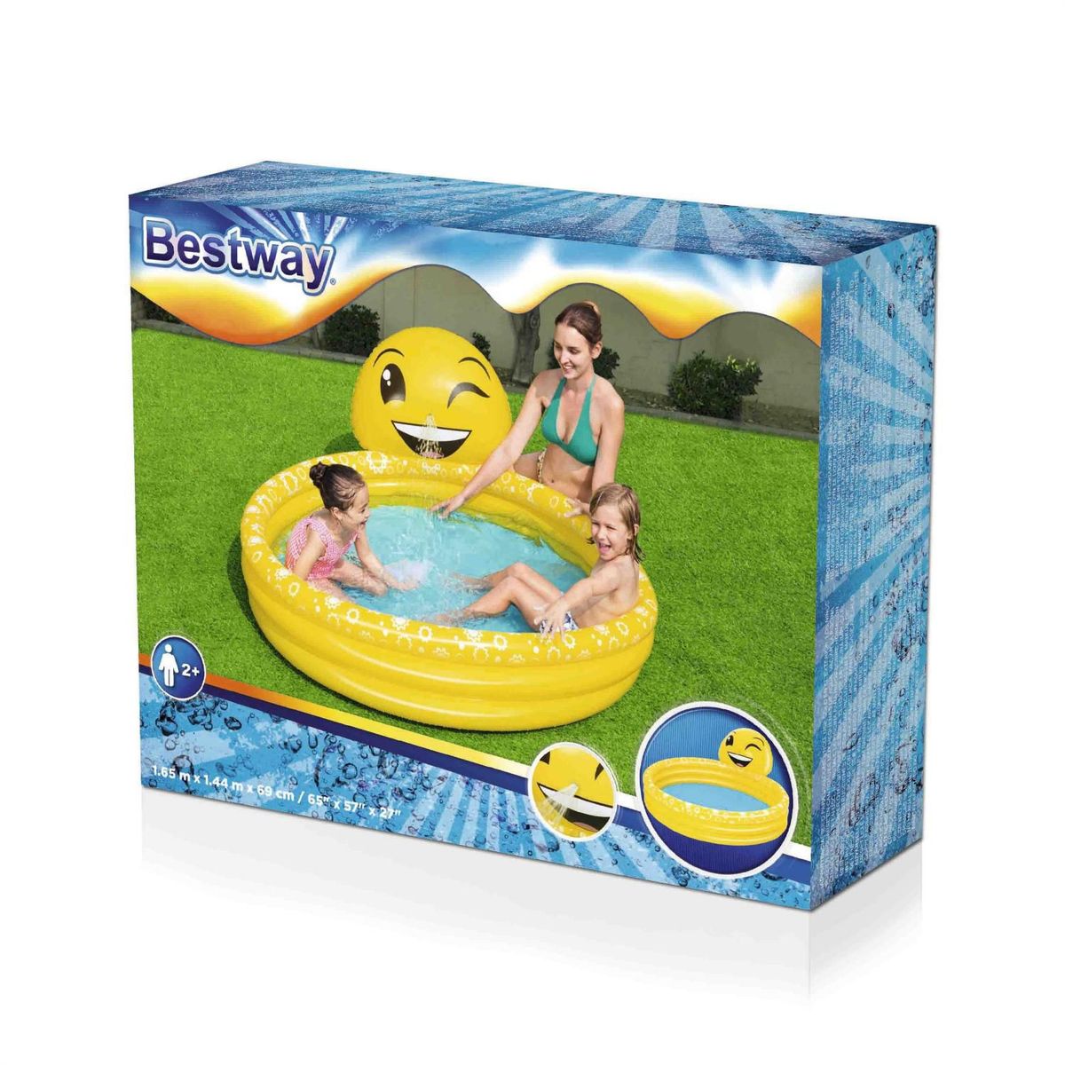 Bestway - Piscina Rociadora Sonrisa Verano 165x144x69cm - Bestway