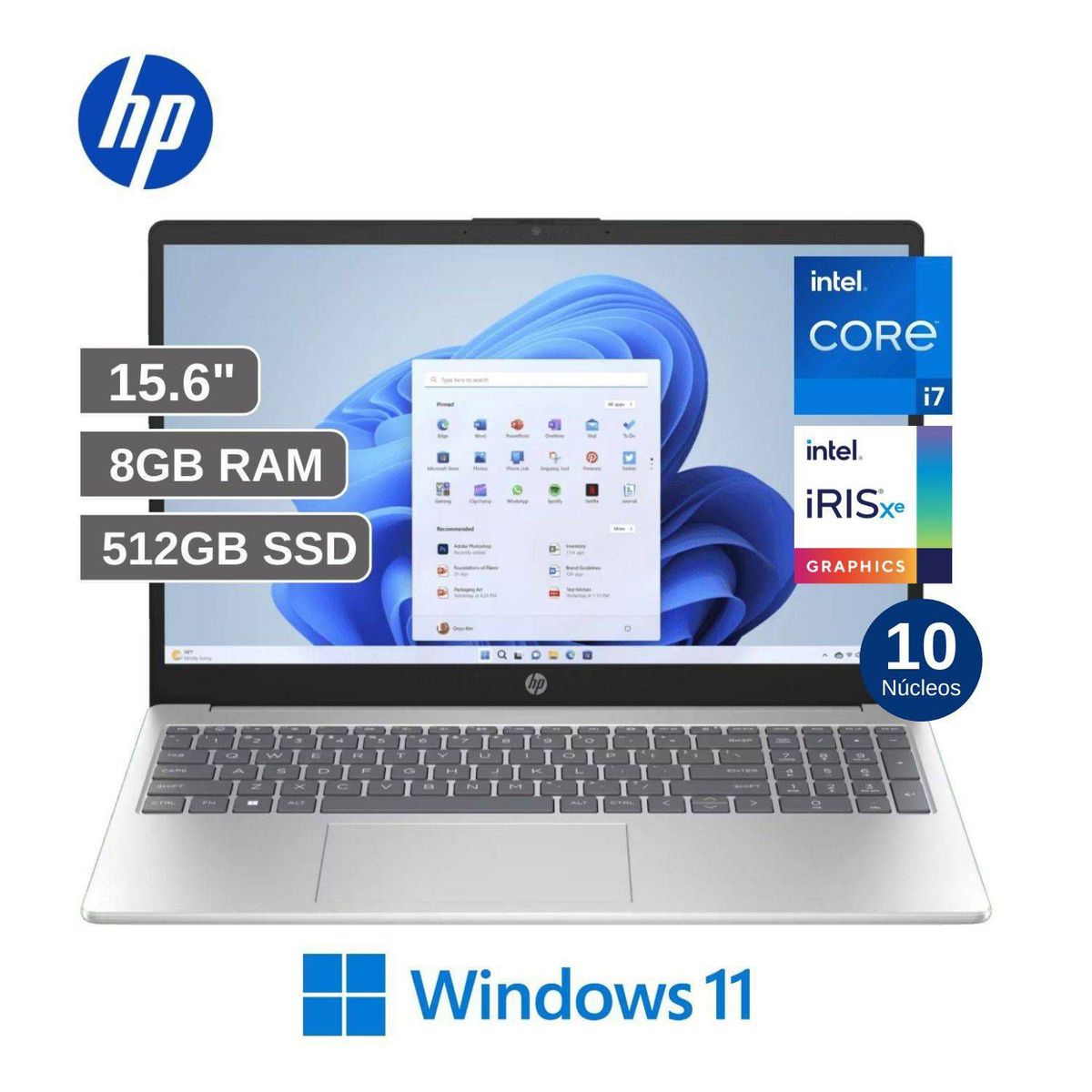 HP - Laptop HP 15-FD0008LA 156 FHD Intel Core i7-1355U 13va Generación 8GB RAM 512GB SSD - Plateada