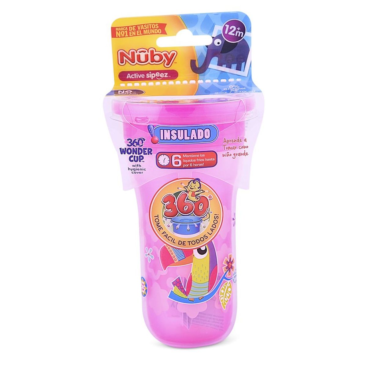 NUBY - Vaso 360 Wonder Insulada 270 Ml Rosado Nuby