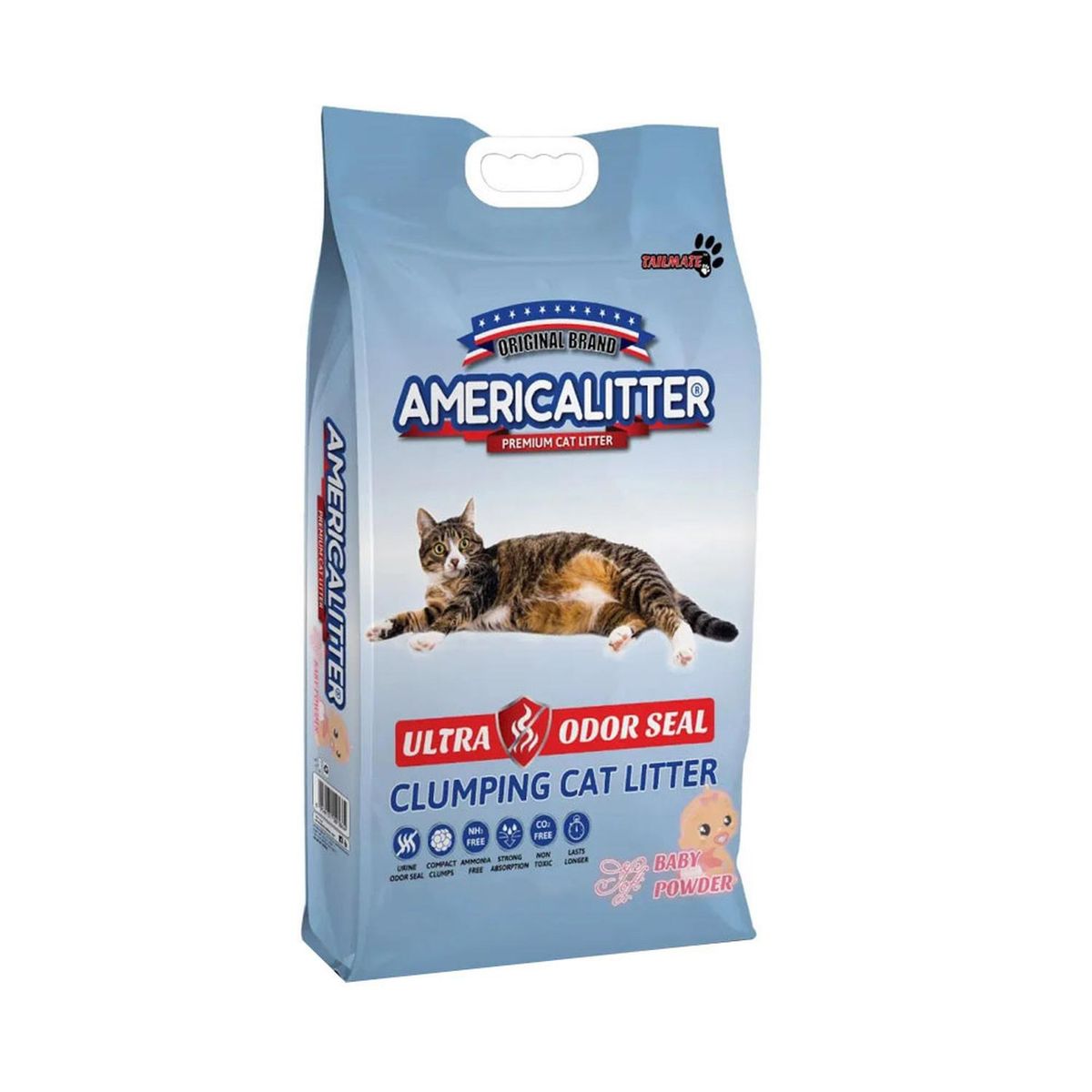 GENERICO - Arena America Litter Ultra Odor Seal Talco de bebé 7 Kg