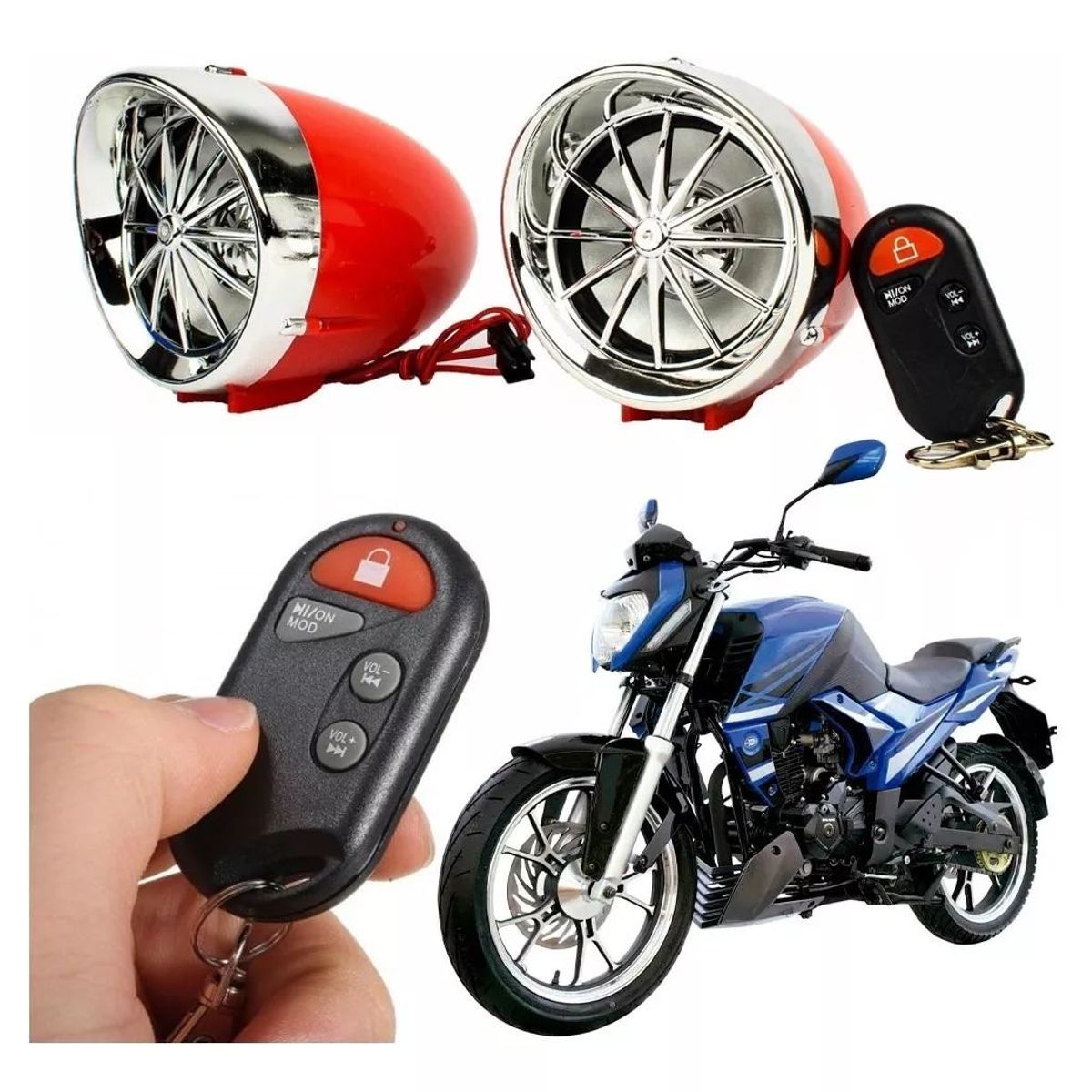 CAFINI - Alarma Parlante con Pantalla Bluetooth para Moto Lineal