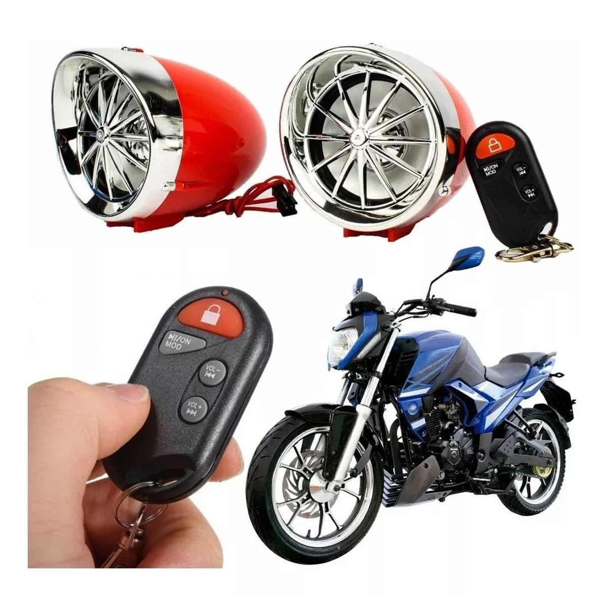 CAFINI - Alarma Parlante con Pantalla Bluetooth para Moto Lineal