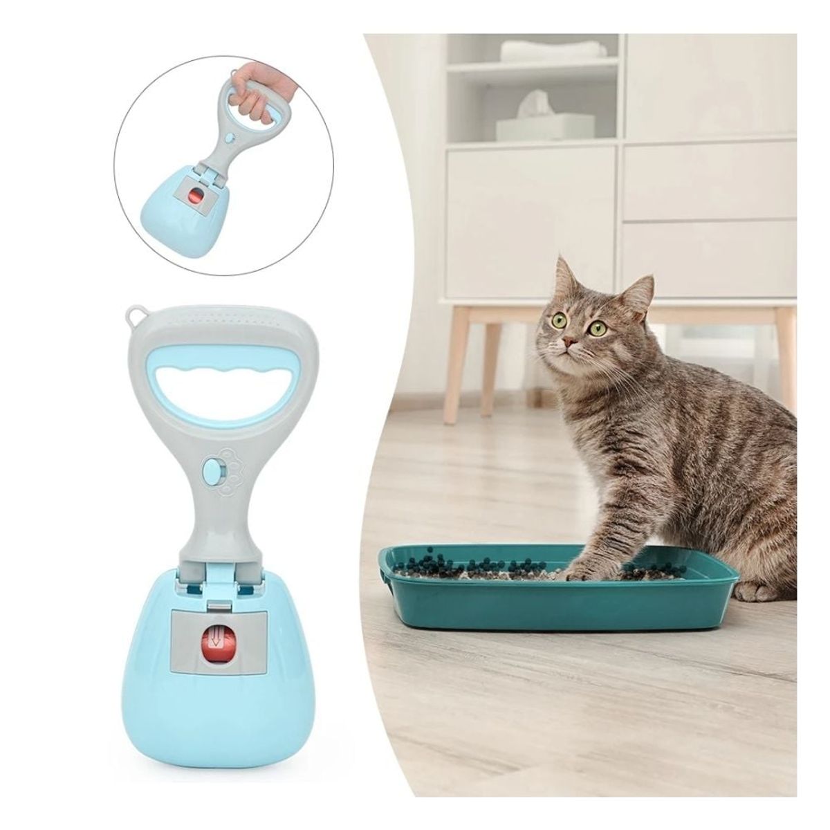 SHEEPBUSTER - Recogedor de Popo Celeste regalo 2 roll dog poop