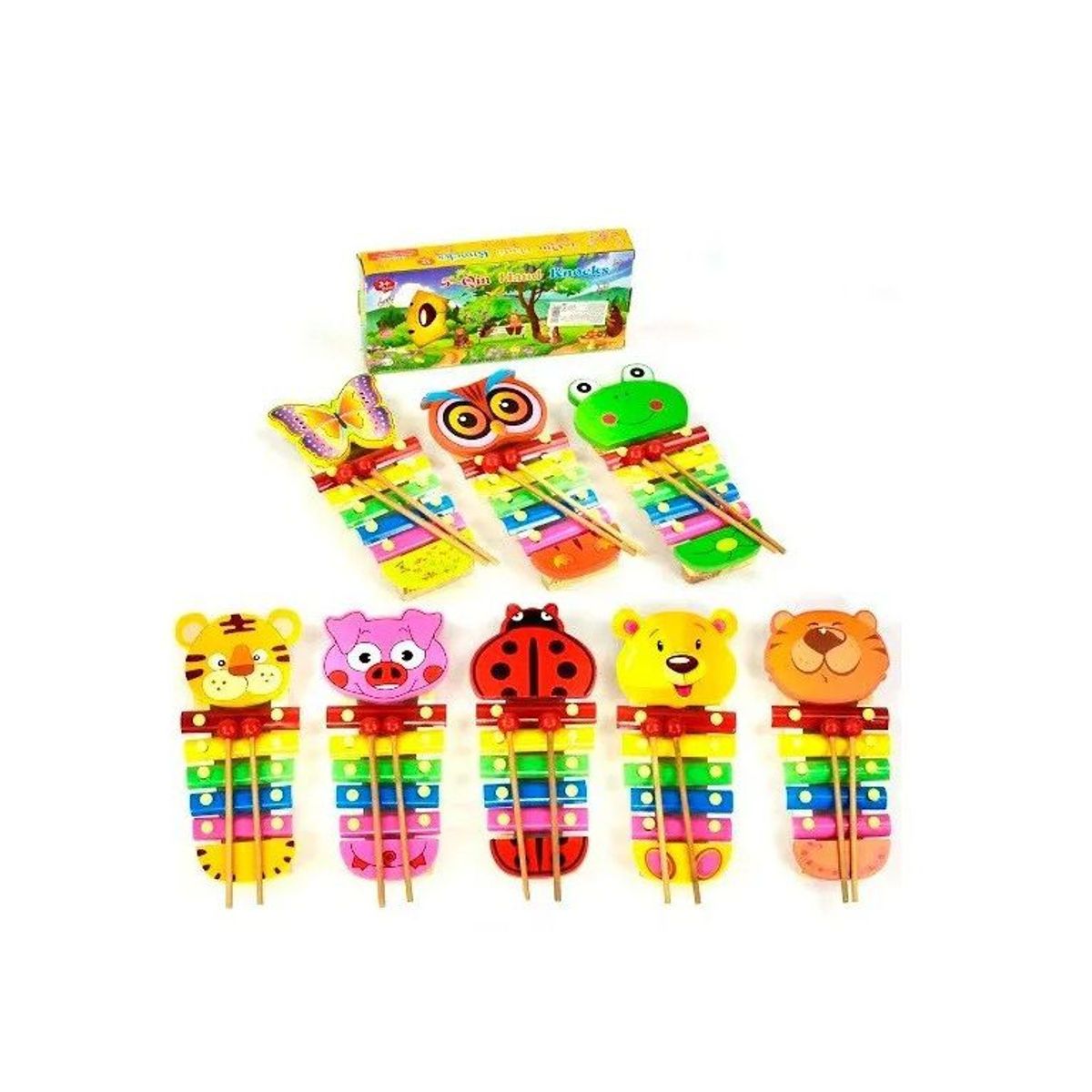 GENERICO - Juguete Musical Xilófono de Madera de Animalitos