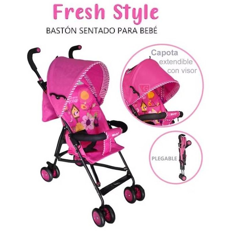 EBABY - Coche Bastón Practico y Liviano Fresh Style  EB2011-1 Rosado