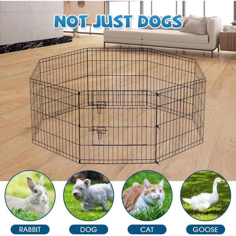 GENERICO - Reja de Seguridad para mascotas 60x80cm x 8 Piezas - Plomo