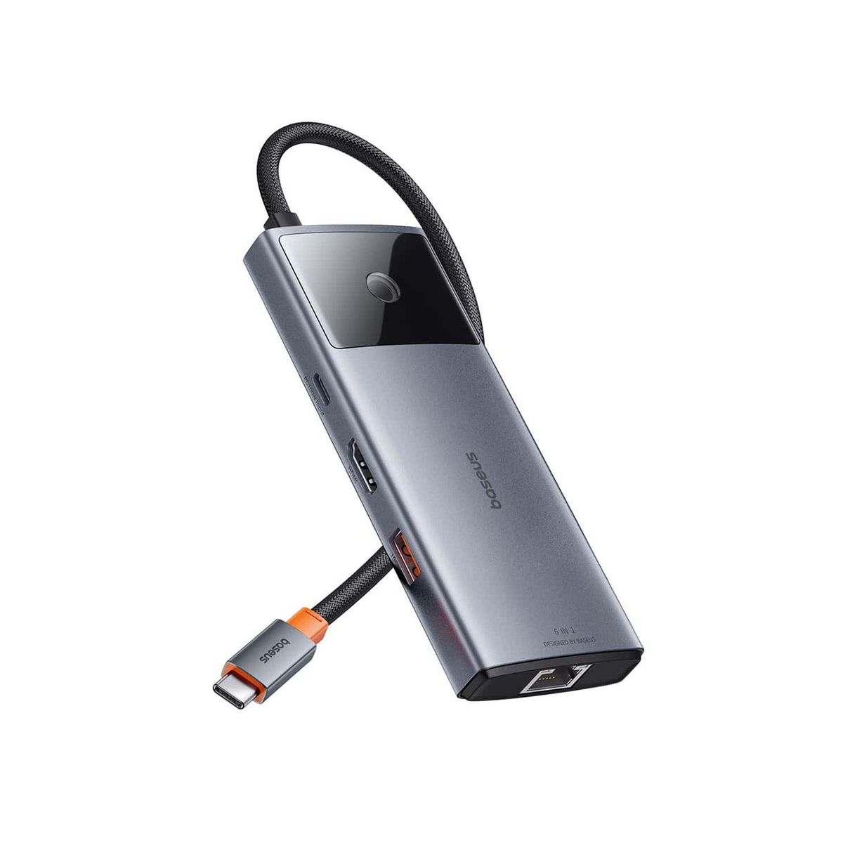 BASEUS - Adaptador Baseus HUB 6 EN 1 TIPO C HDMI 4k USB RJ45 Serie 2