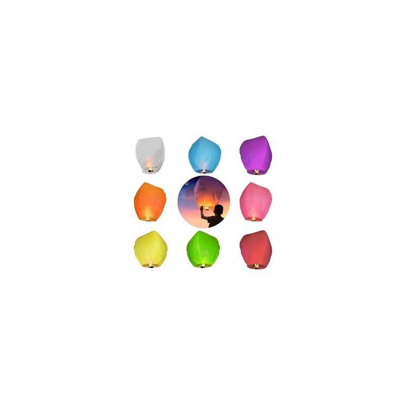 GENERICO - Pack 3 globos luminosos de DESEOS Linterna Voladora China