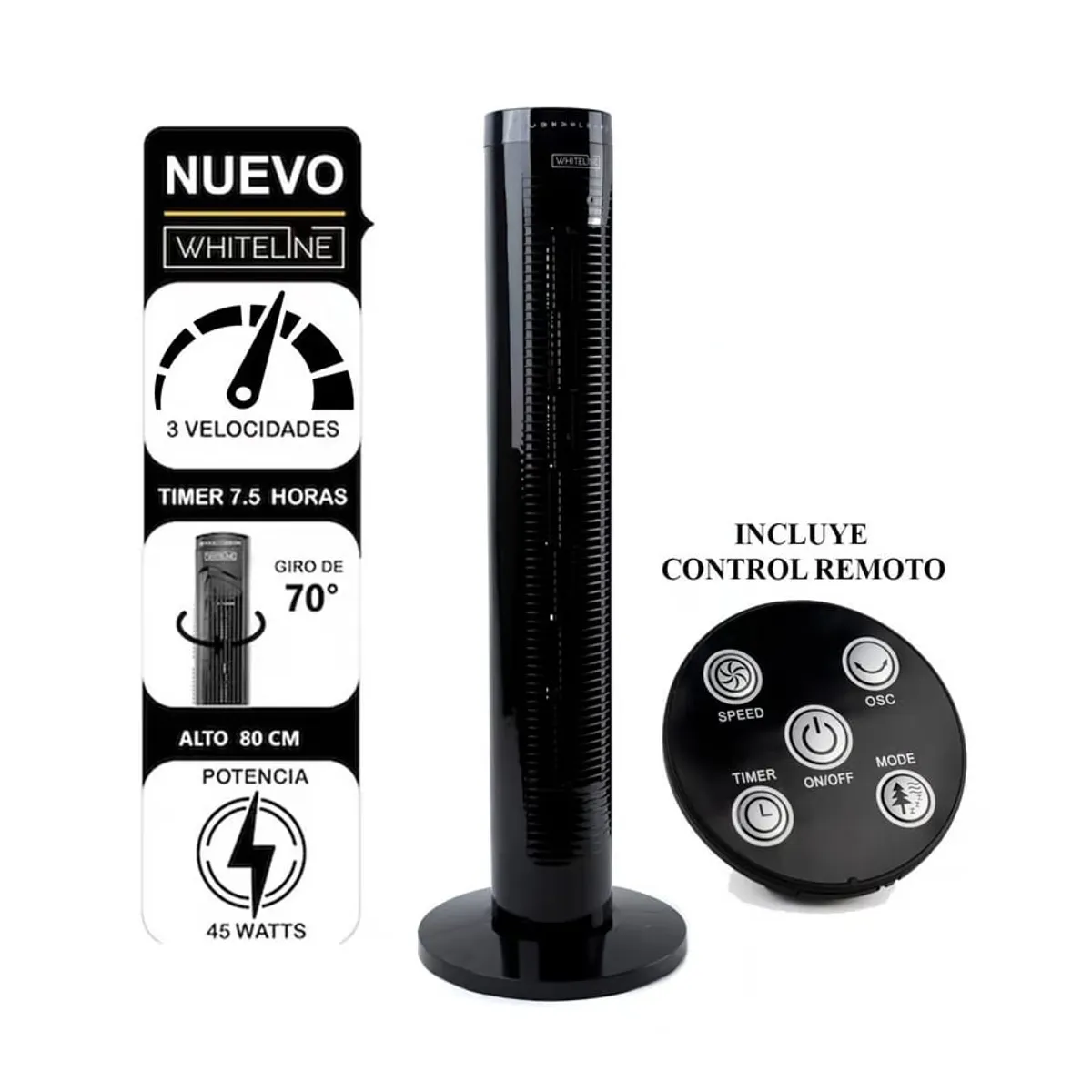 WHITELINE - Ventilador de Torre YF-TO3214 Whiteline