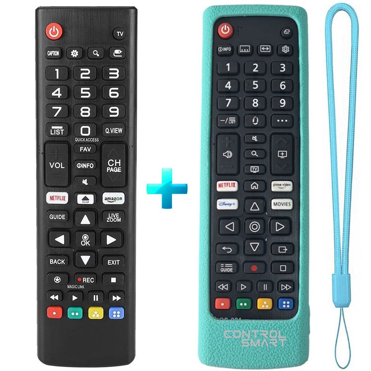 GENERICO - Control Remoto Compatible Para Tv LG  +  Funda Verdeagua