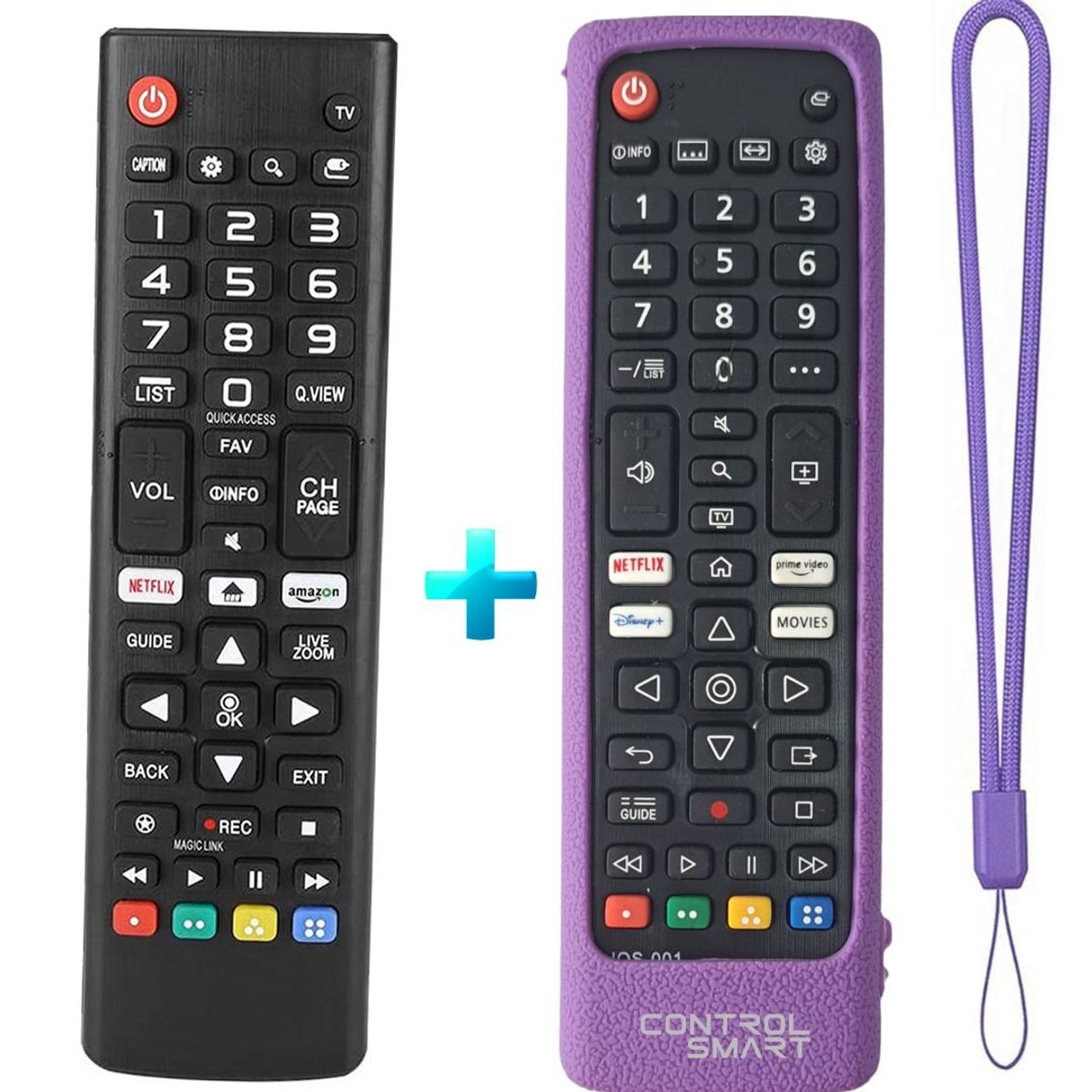 GENERICO - Control Remoto Compatible Para Smart Tv LG  +  Funda Morada