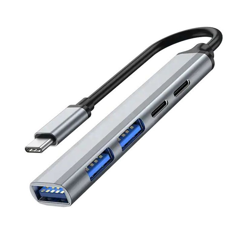 OEM - Hub Adaptador Tipo C 5 en 1 Multipuertos con Puerto de carga 65W Gamer