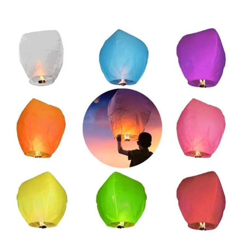 GENERICO - Pack 3 Globos Luminosos de Deseos Linterna Voladora China