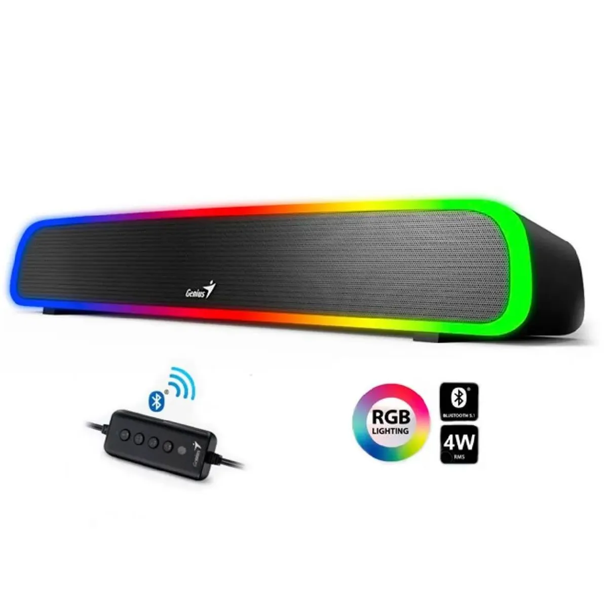 GENIUS - Parlante Genius Sound Bar 200BT RGB Negro