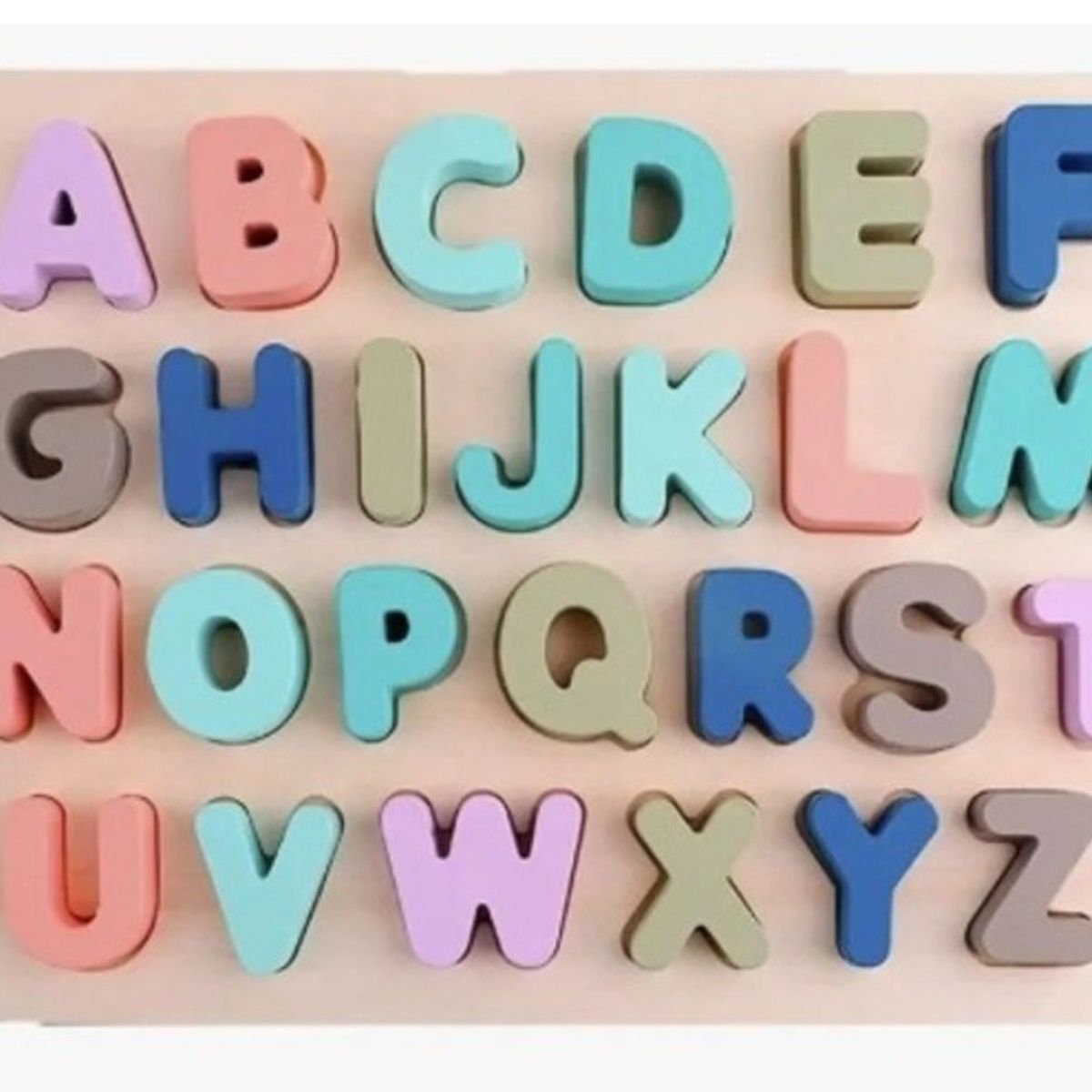 GENERICO - Rompecabezas de Letras o Números Colores Pasteles