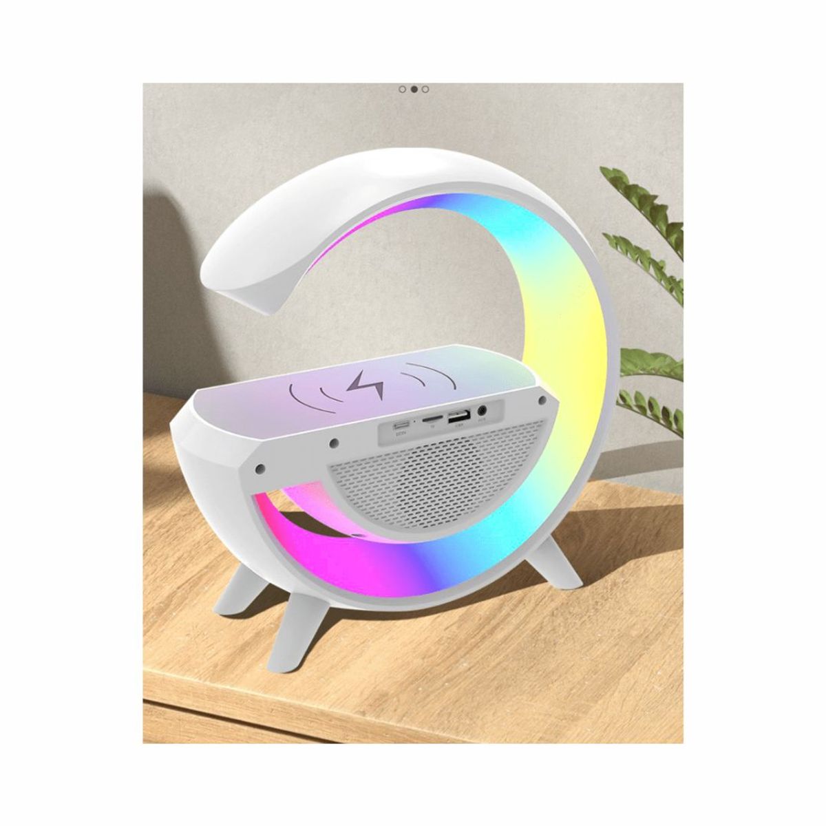 GENERICO - Lámpara G Parlante con Cargador mágnetico y luz Led 6 en 1