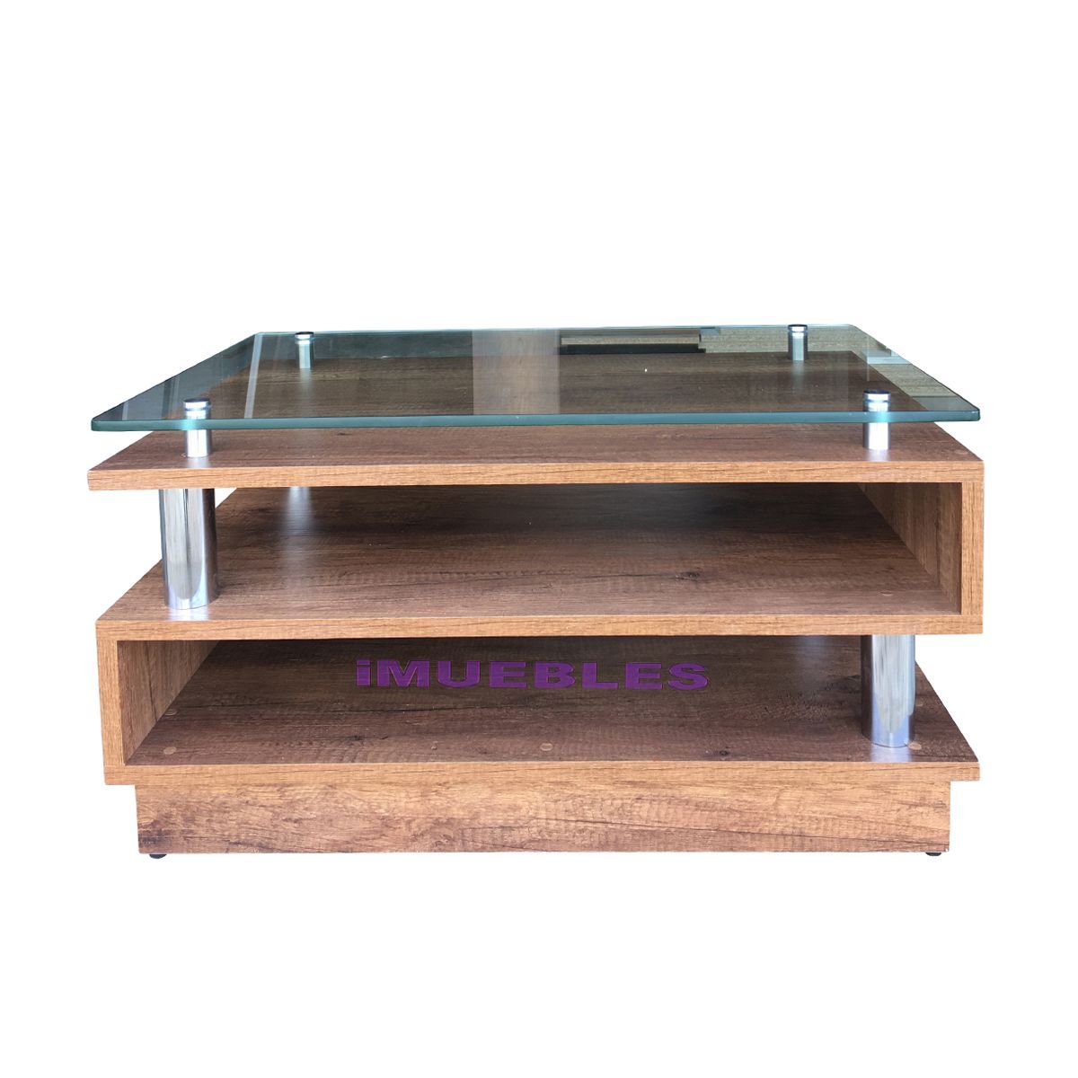 TEMEL - Mesa de Centro para Sala Mesa con tablero de vidrio