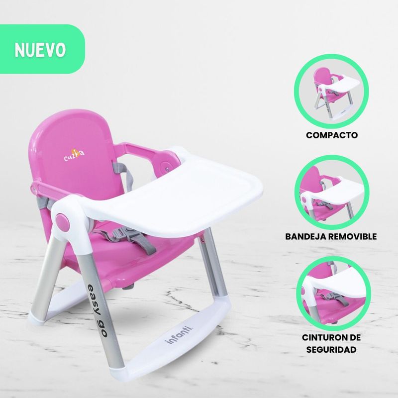 INFANTI - Silla de Comer Transportable Booster «EASY GO» Pink