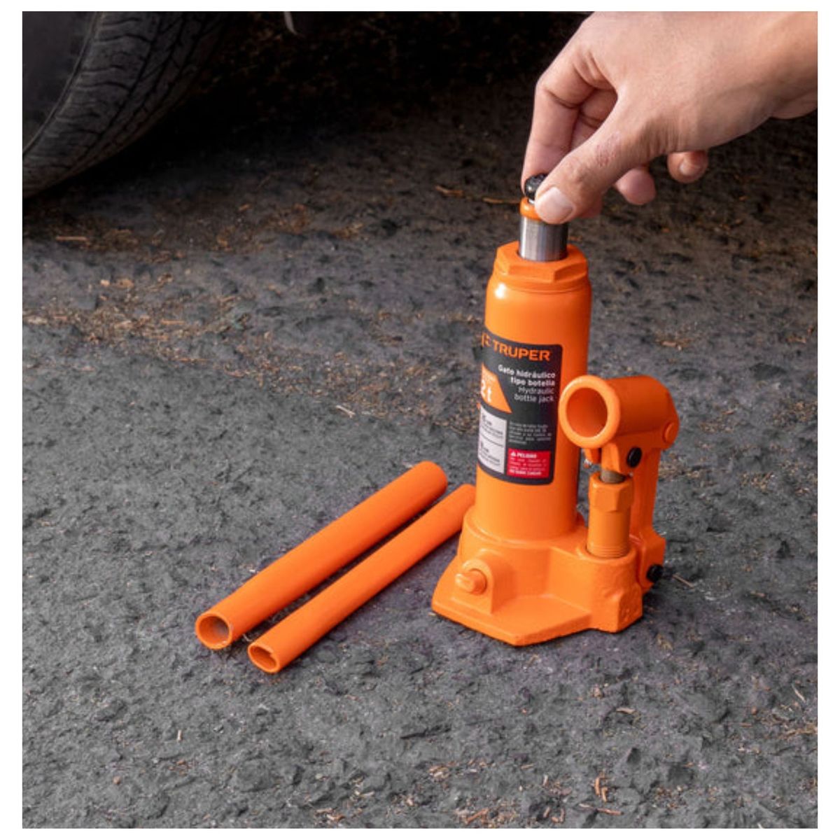 TRUPER - Combo Gata hidráulica botella 2 ton, Aspiradora de auto