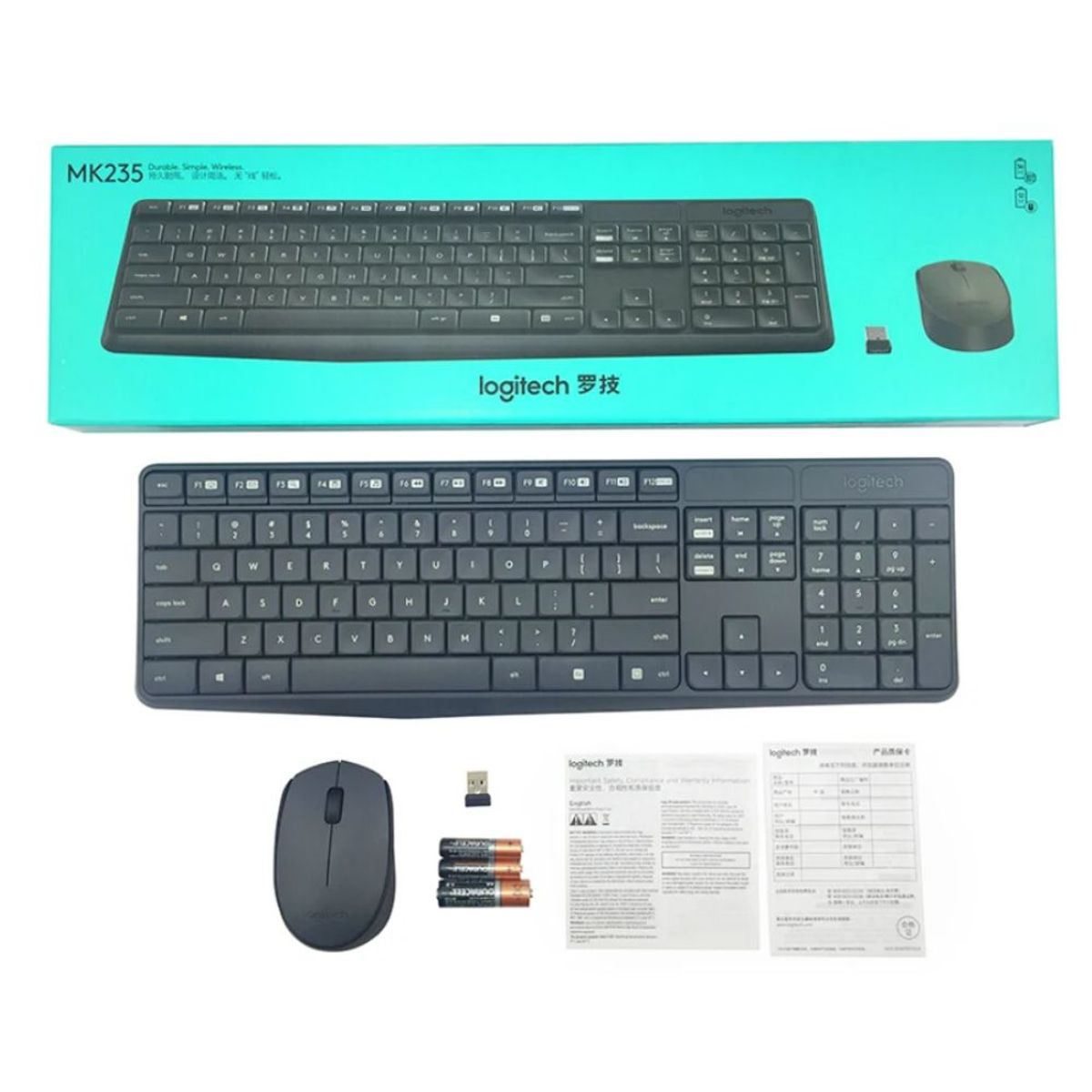 LOGITECH - COMBO TECLADO Y MOUSE LOGITECH INALAMBRICO MK235 NEGRO USB