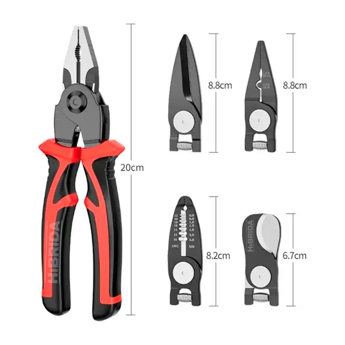 GENERICO - ALICATE HERRAMIENTA MULTIUSOS 5 EN 1 PELACABLES CORTE - MULTI-ALICATE