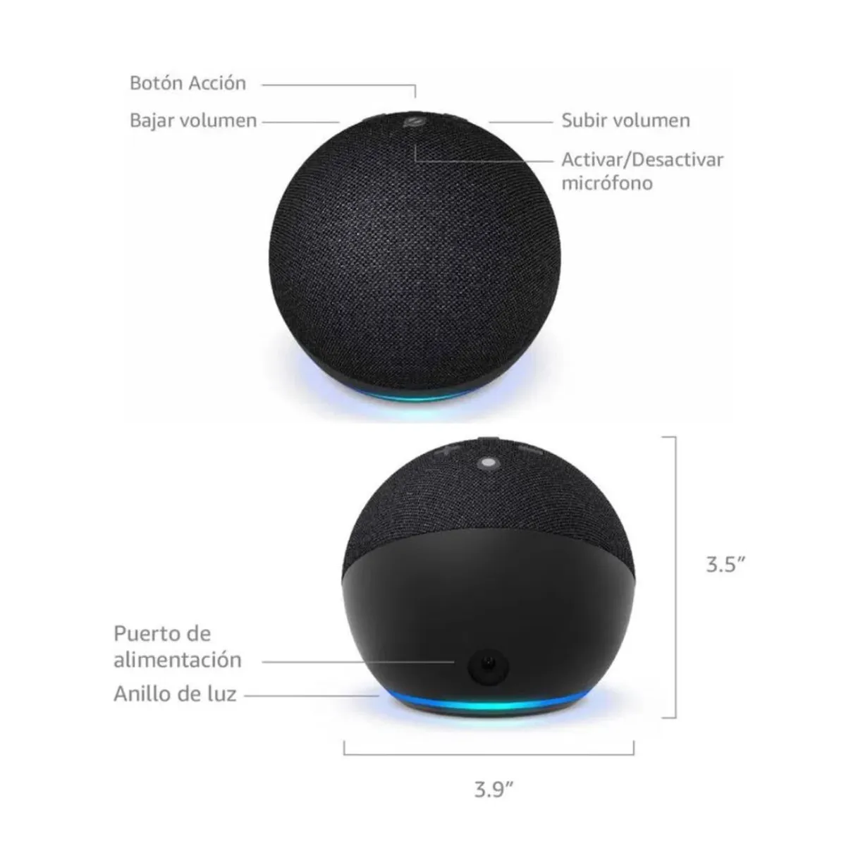 AMAZON - Parlante Inteligente Amazon Echo Dot 5ta Gen Sonido Vibrante Alexa BK