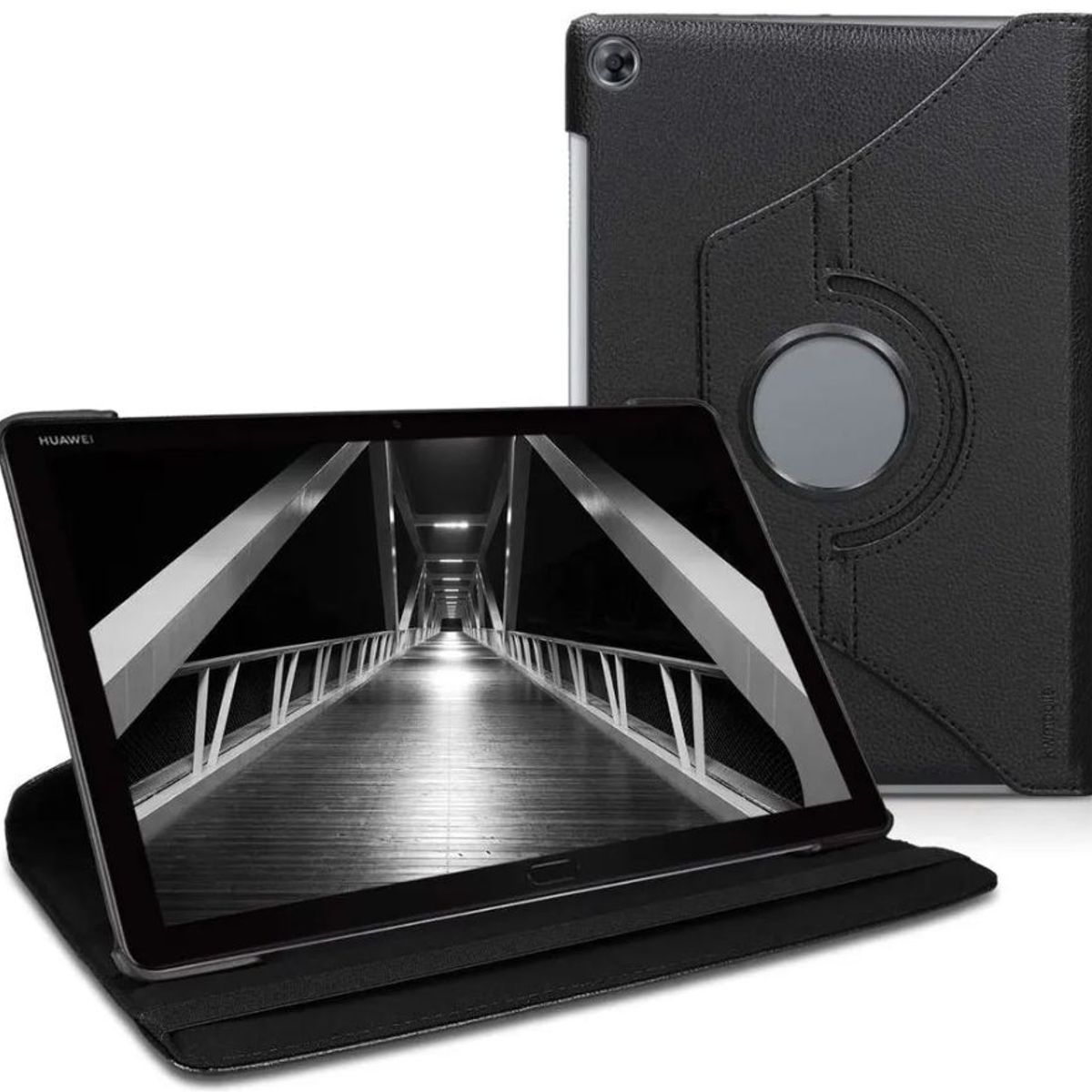 FUNDAANTIGOLPES - Funda Giratoria Negro para tablet Huawei MediaPad M5 Lite