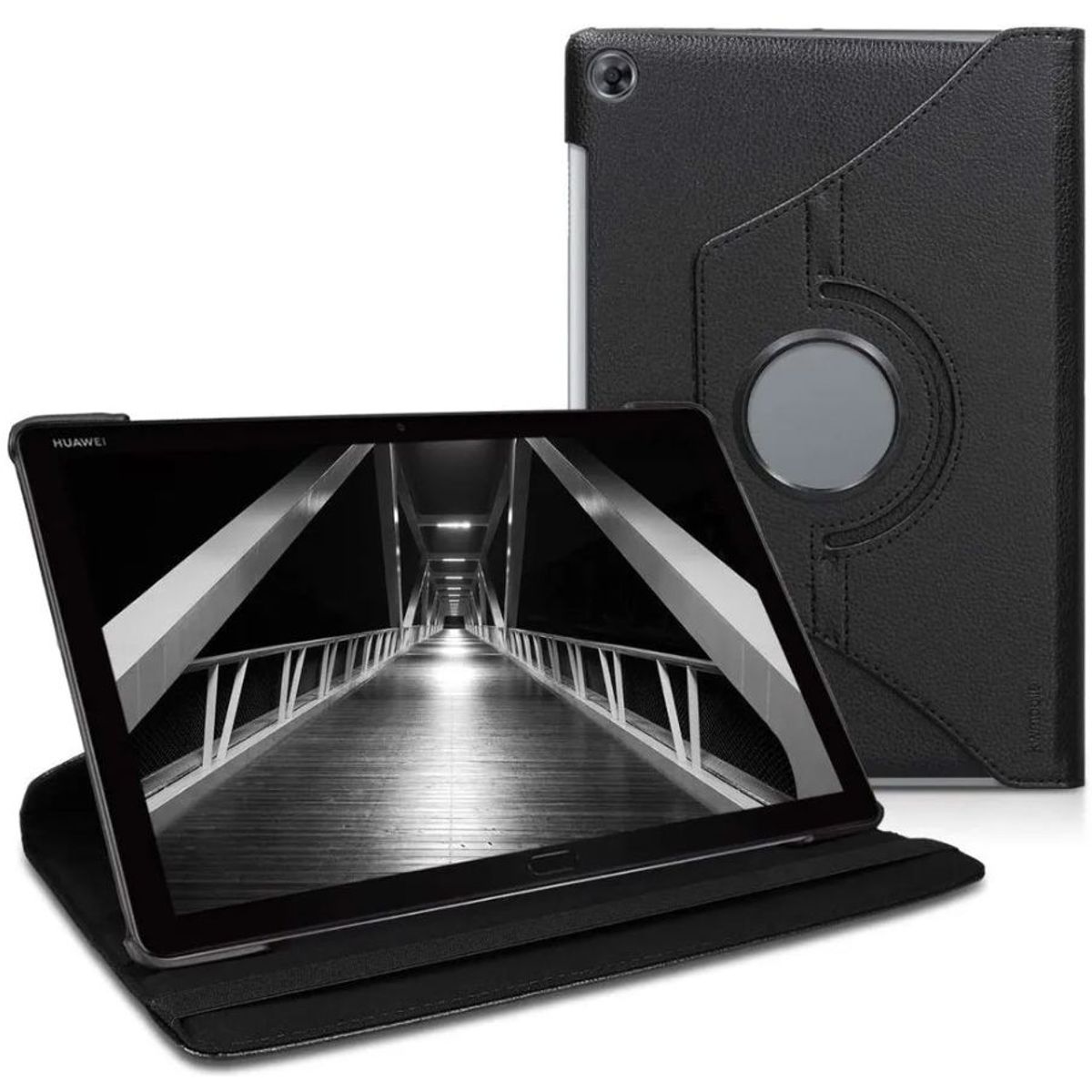 FUNDAANTIGOLPES - Funda Giratoria Negro para tablet Huawei MediaPad M5 Lite