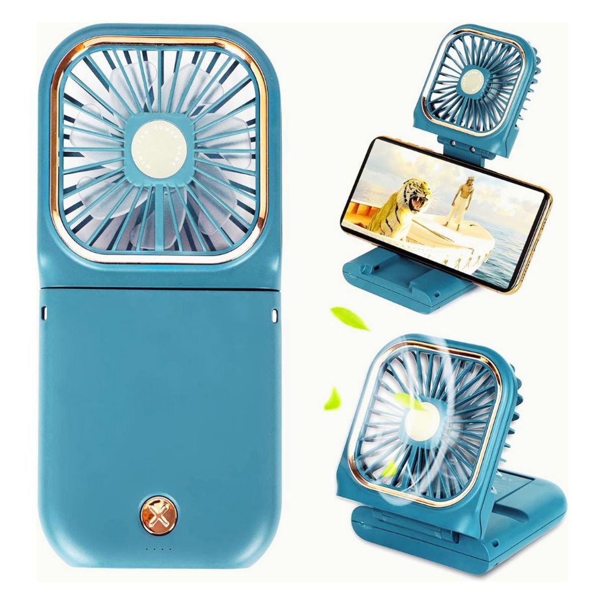 SHEEPBUSTER - Mini Ventilador Portátil Personal 5 En 1 Azul