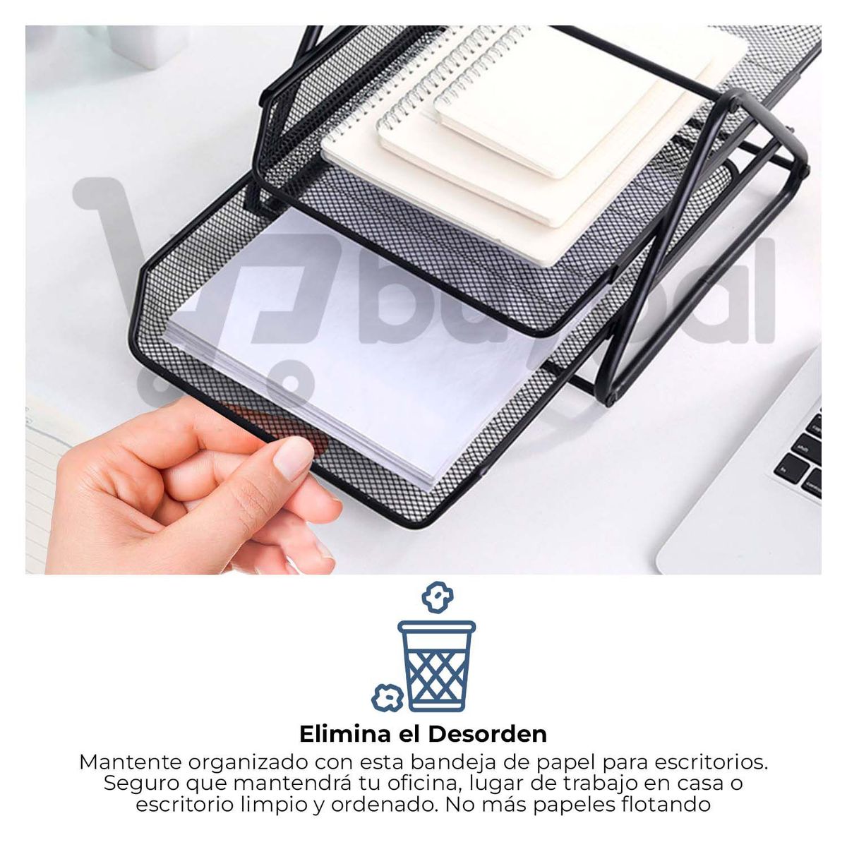 BUYPAL - Bandeja Organizador Metalica Archivador 2 Rejilla Papeles