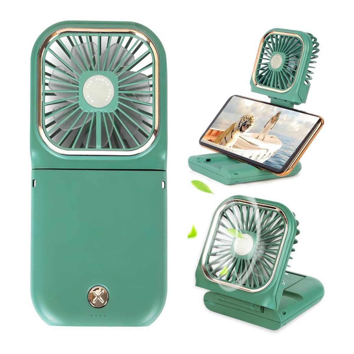 SHEEPBUSTER - Mini Ventilador Portátil Personal 5 En 1 Verde