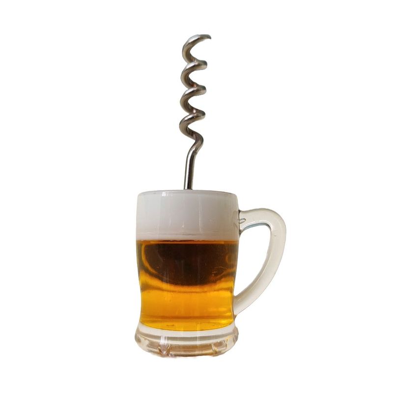 TODO FIT - Destapador de vino Saca Corcho Imantado en Forma de Vaso de Cerveza