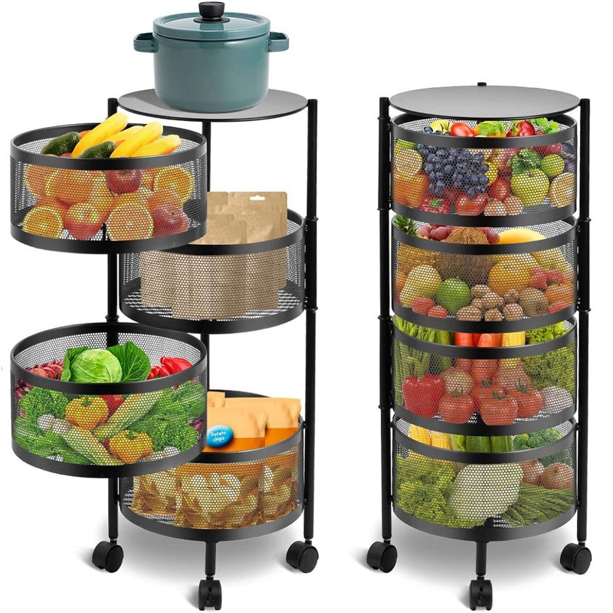 GENERICO - Estante Organizador Circular Giratorio de 4 niveles metal