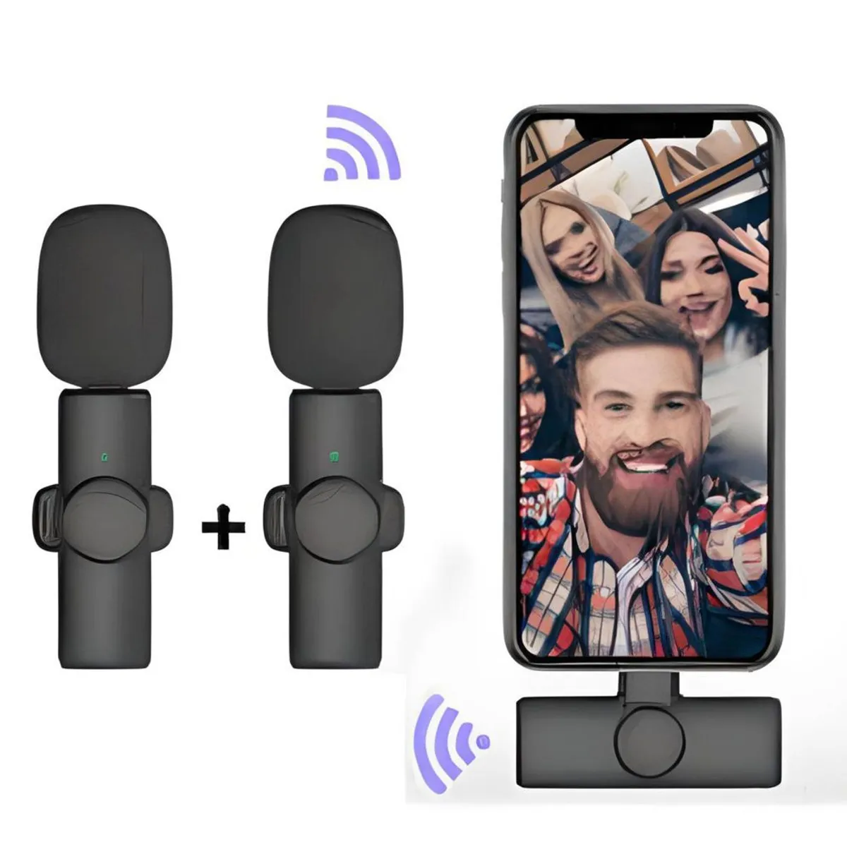 GENERICO - Micrófono inalámbrico Lavalier K11 dual tipo Iphone
