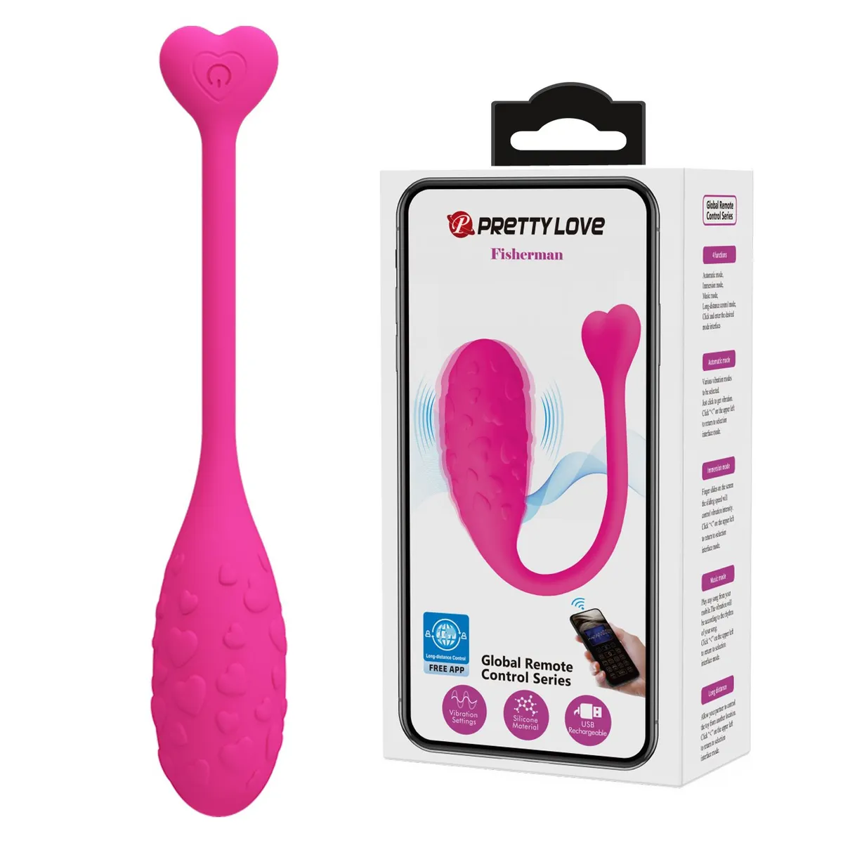 PRETTY LOVE - HUEVO VIBRADOR CON BLUETOOTH  FISHERMAN