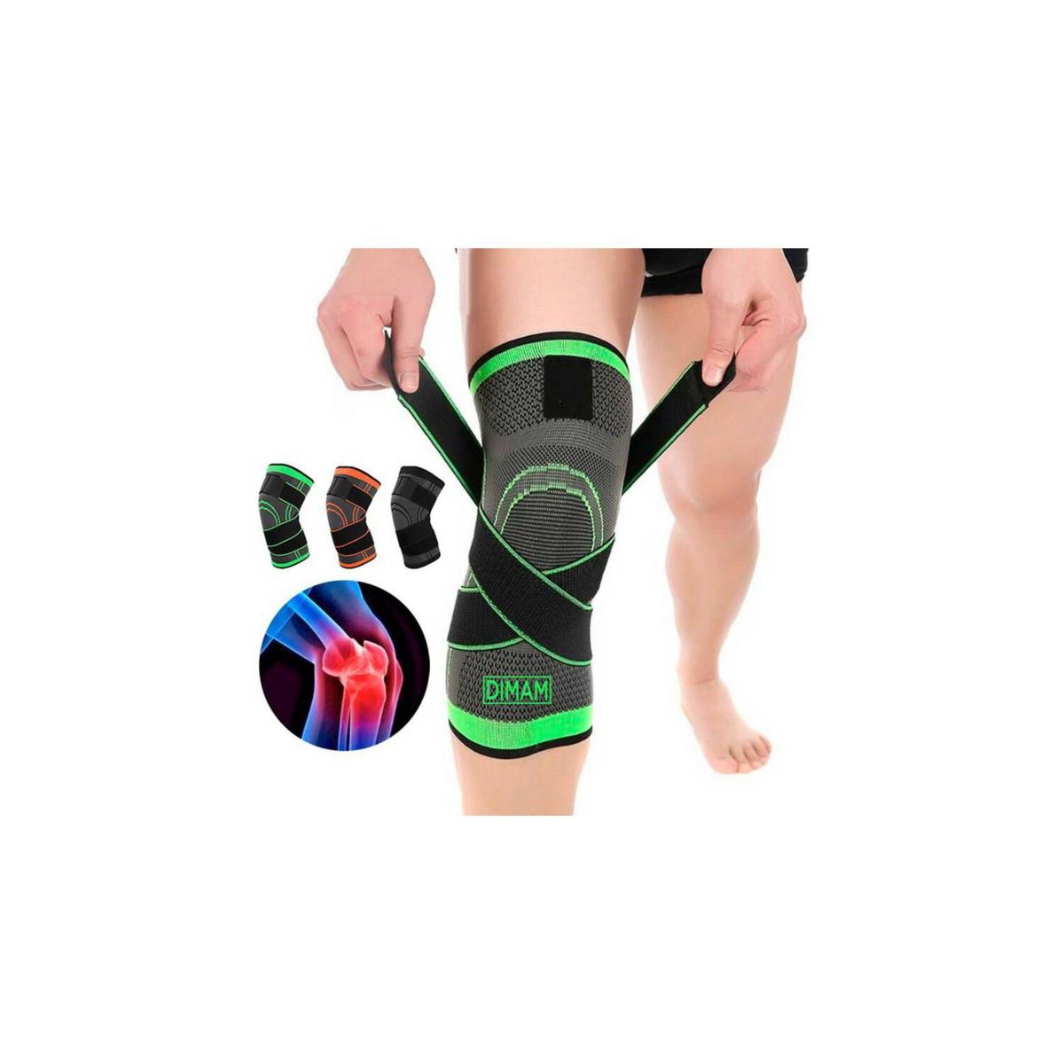 GENERICO - Rodillera Deportiva Elástica de Compresión Ajustable Velcro