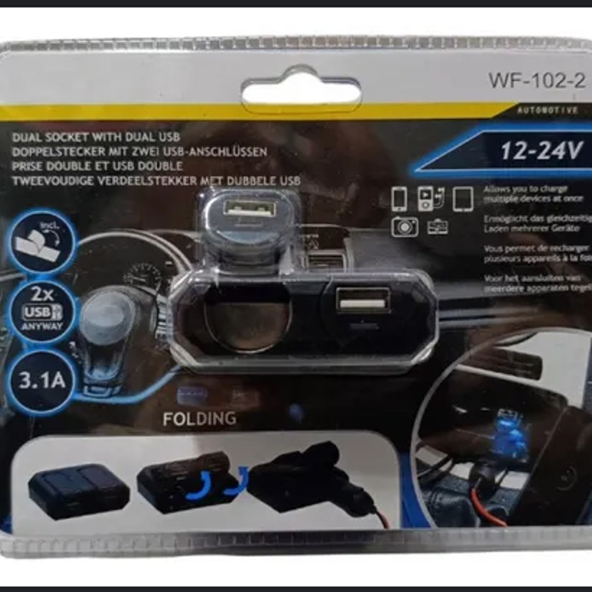 GENERICO - Cargador Cigarrera Triple 3 Auto, Carro +1 Entrada USB 1A 5V