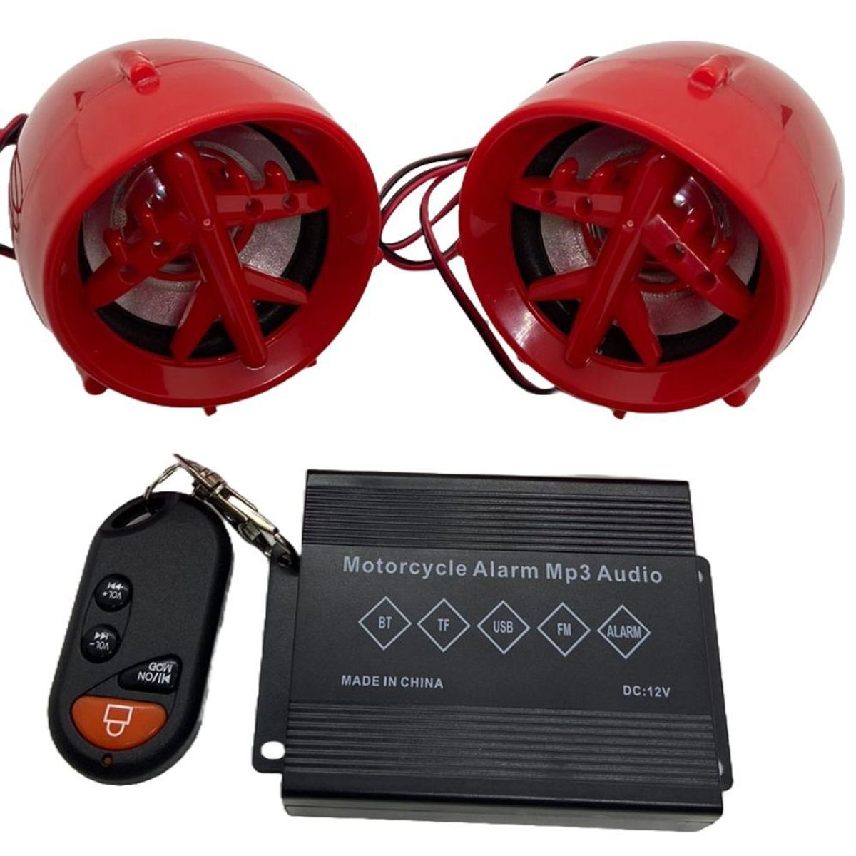 SEISA - Parlante bluetooth para moto color rojo YY-432 Élegans