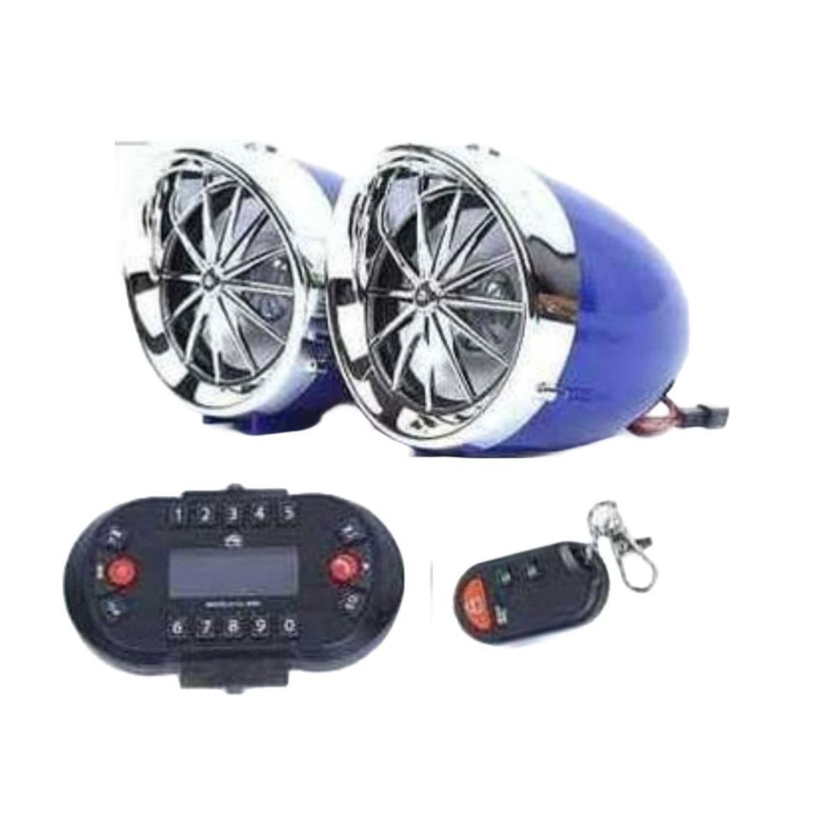 SEISA - Parlante bluetooth para moto color azul YY-731 Élegans