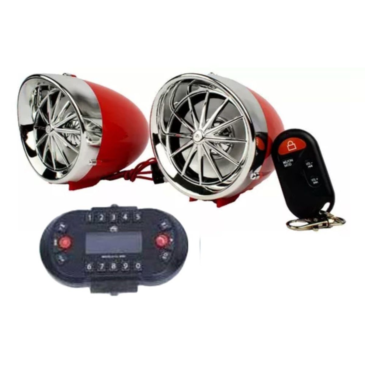 SEISA - Parlante bluetooth para moto color rojo YY-731 Élegans