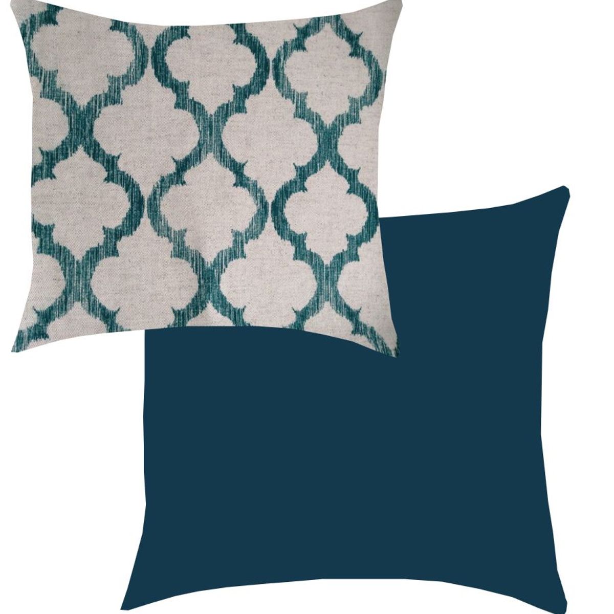 GENERICO - Set de cojines rombos verde océano 45 cm x 45 cm