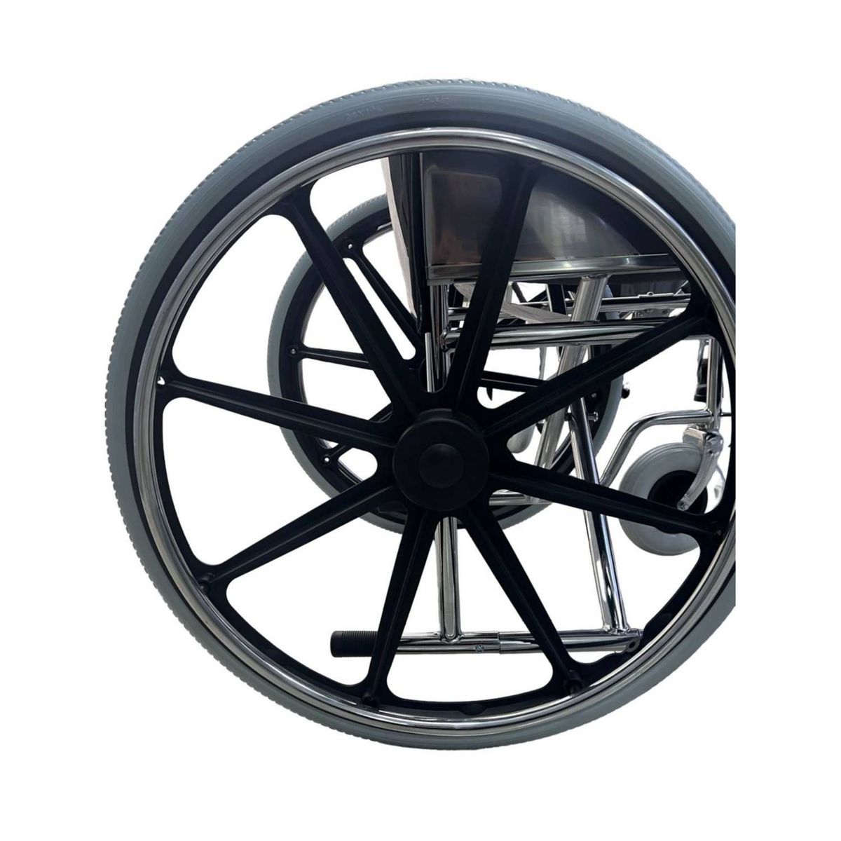 OEM - SILLA DE RUEDAS DE ACERO CROMADO