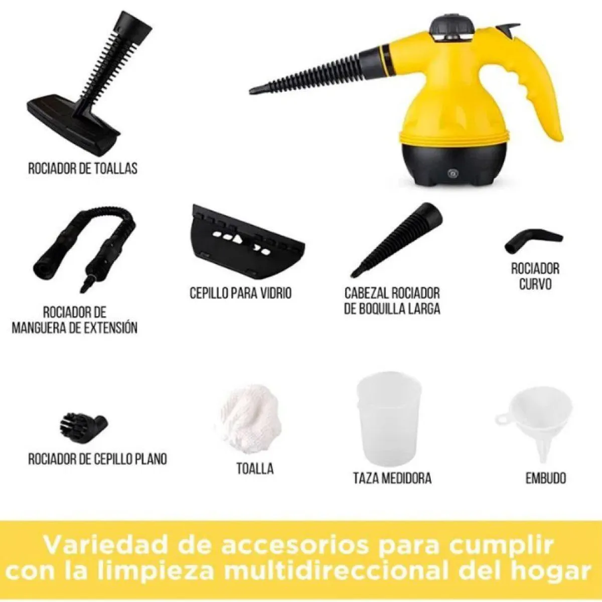 GENERICO - Limpiador a Vapor 4 en 1 Multiuso (Hogar, Autos, Pisos)