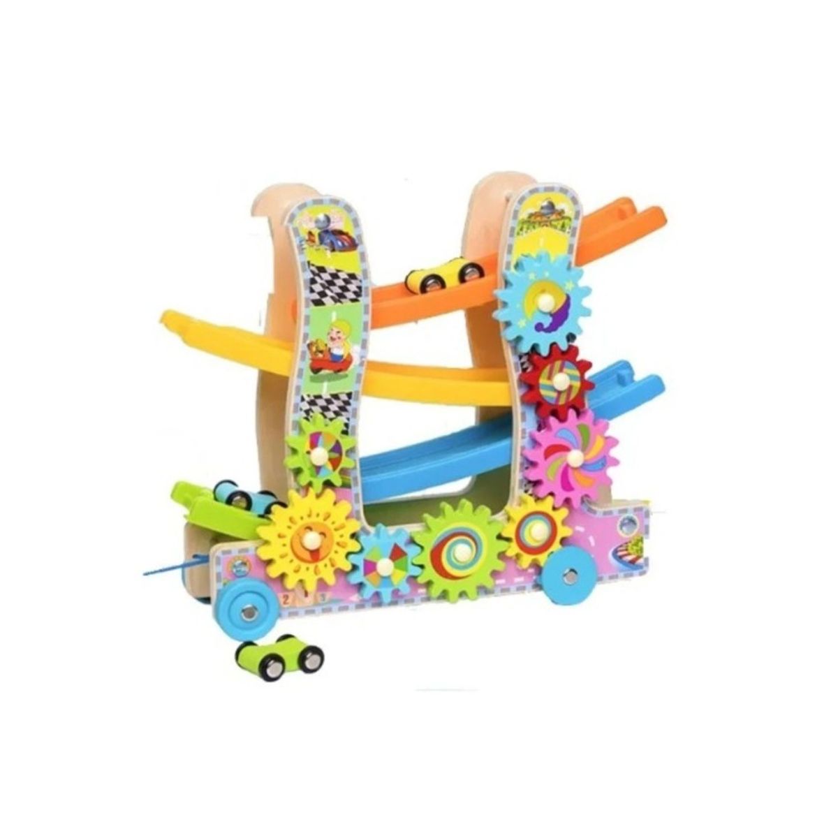 GENERICO - Pista De Carreras De 3 Niveles Con Engranaje