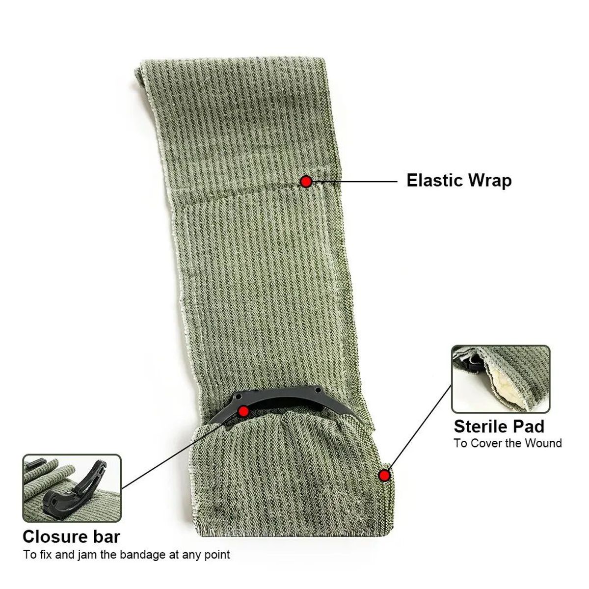 GENERICO - Vendaje  hemostático para IFAK  primeros  auxilios 4 pulgadas