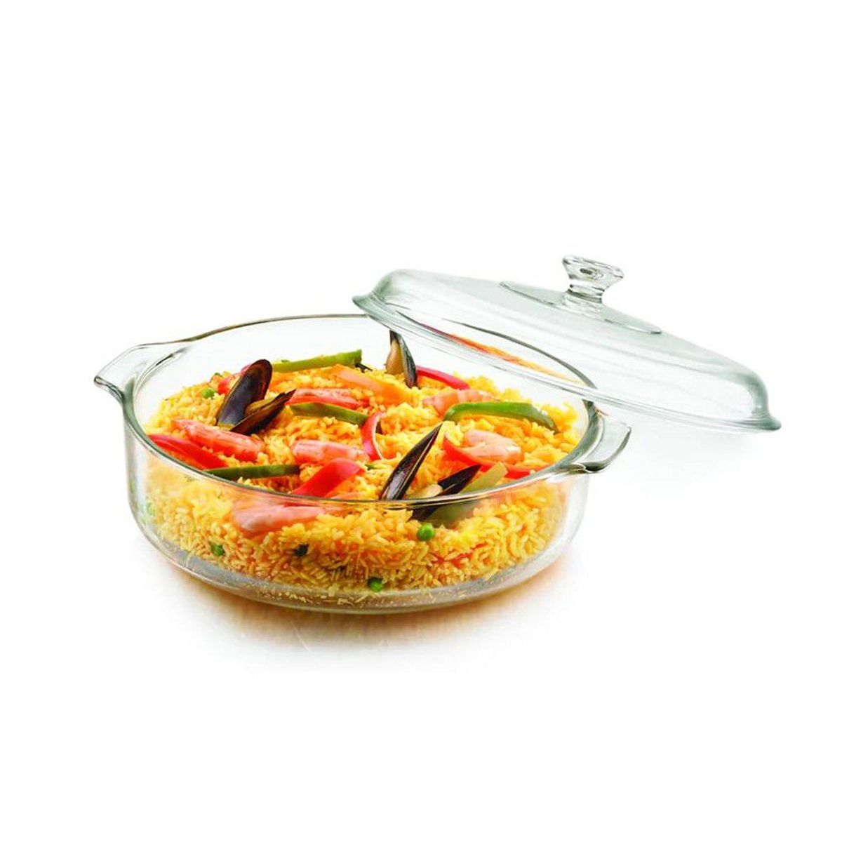 GENERICO - Olla Cacerola de Vidrio con Tapa Recipiente 700 ml