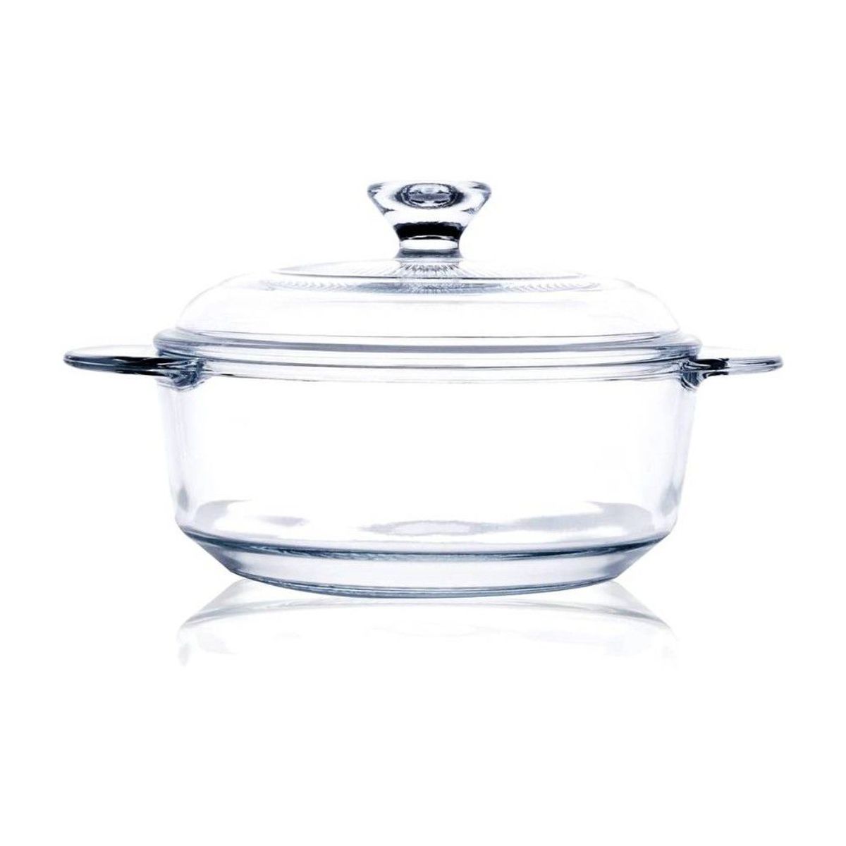 GENERICO - Olla Cacerola de Vidrio con Tapa Recipiente 700 ml